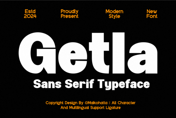 Getla Sans Serif Typeface for Modern Branding