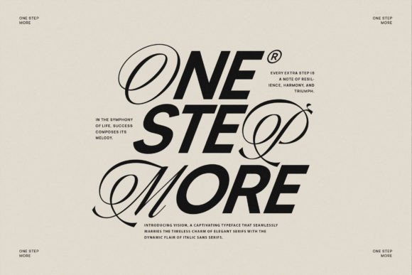 One Step More: A Modern Sans Serif Font for Campaign Creatives